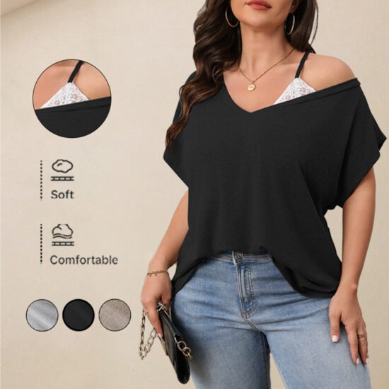 O1CN01eumn2Y1z1aSjQmi14_2923906654-0-cib.jpg Casual Solid Color Batwing Sleeve Top for Women